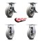 Service Caster 8 Inch Thermoplastic Caster Set with Roller Bearing 2 Brakes and 2 Rigid SCC SCC-35S820-TPRRF-SLB-2-R-2 - alternate 2